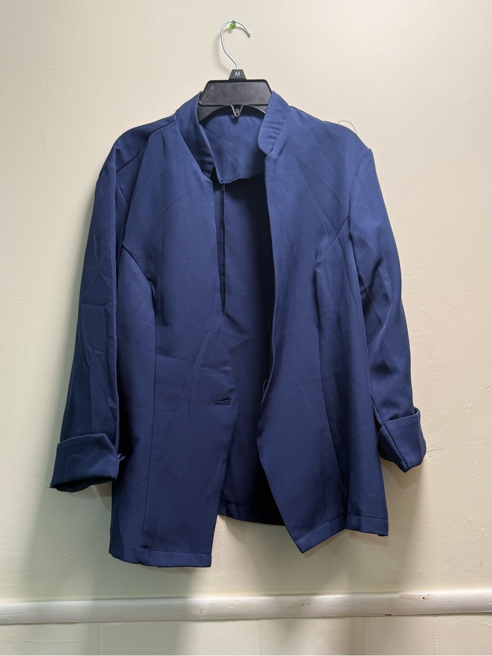 Navy Open-Front Blazer Jacket